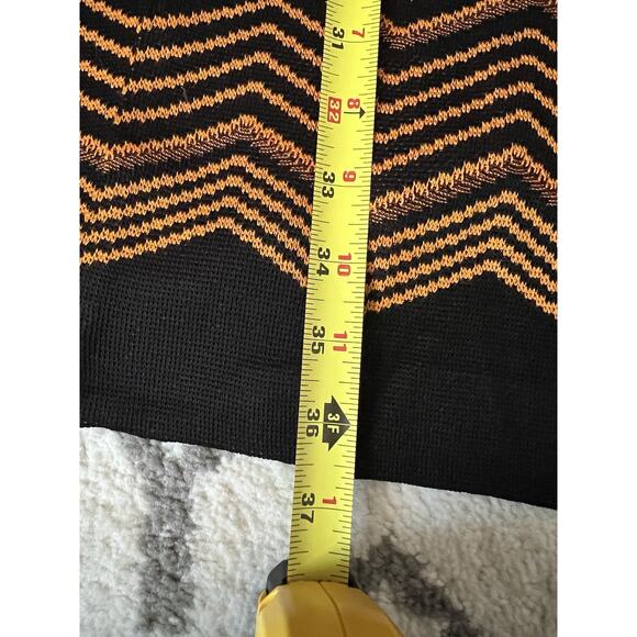 MISOOK Black Orange Magenta Chevron Knit Long Open Front Cardigan Sz 3X - Picture 14 of 14